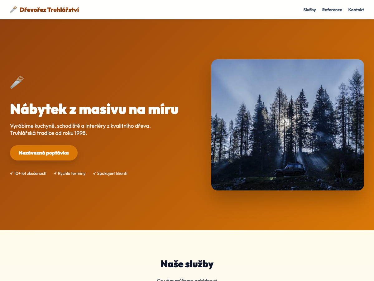 Web pro truhláře